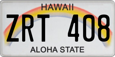 HI license plate ZRT408