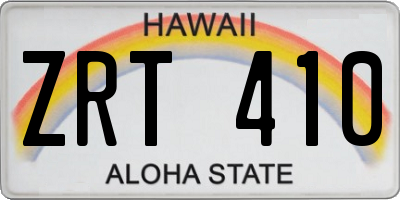 HI license plate ZRT410