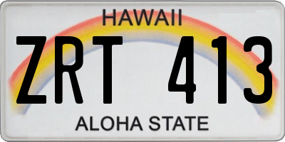 HI license plate ZRT413