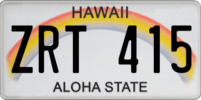 HI license plate ZRT415