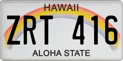 HI license plate ZRT416
