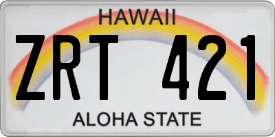 HI license plate ZRT421