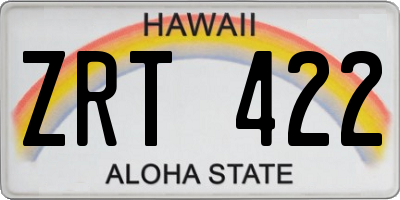 HI license plate ZRT422