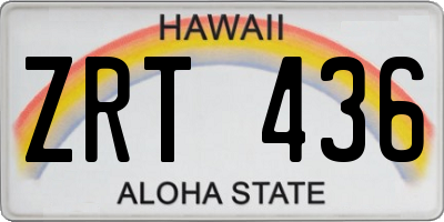 HI license plate ZRT436