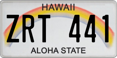 HI license plate ZRT441
