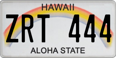 HI license plate ZRT444
