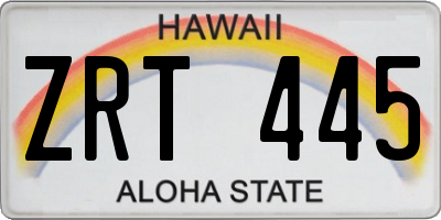 HI license plate ZRT445