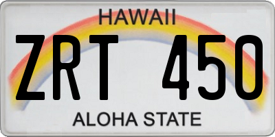 HI license plate ZRT450