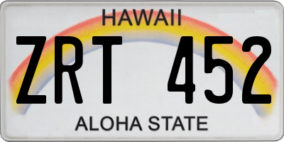 HI license plate ZRT452