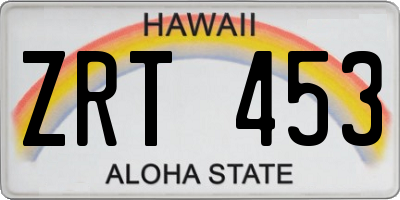 HI license plate ZRT453