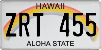 HI license plate ZRT455