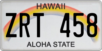 HI license plate ZRT458
