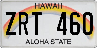 HI license plate ZRT460
