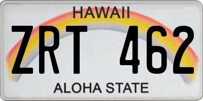 HI license plate ZRT462