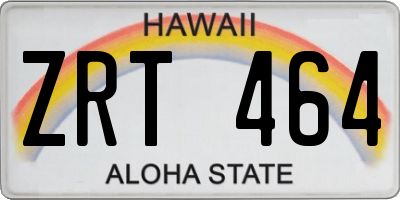 HI license plate ZRT464