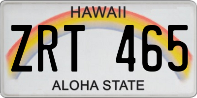 HI license plate ZRT465