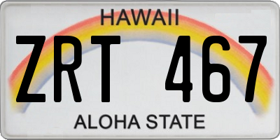 HI license plate ZRT467