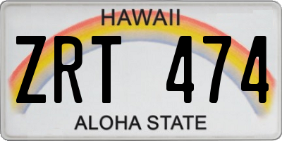 HI license plate ZRT474
