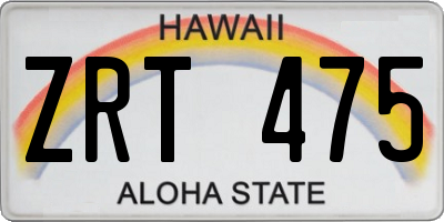 HI license plate ZRT475