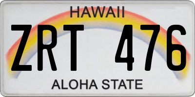 HI license plate ZRT476