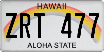HI license plate ZRT477