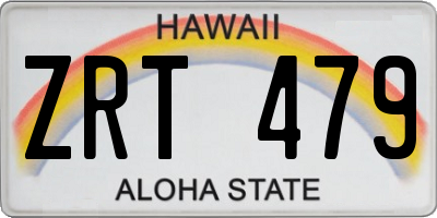 HI license plate ZRT479