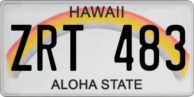 HI license plate ZRT483