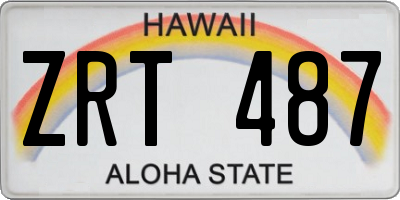HI license plate ZRT487