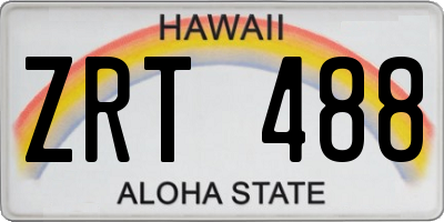 HI license plate ZRT488