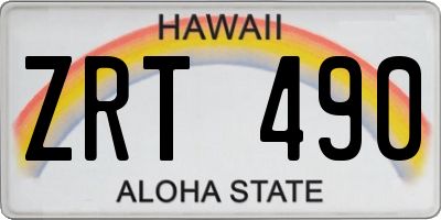 HI license plate ZRT490