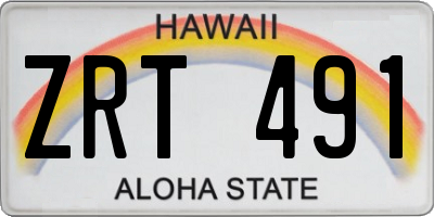 HI license plate ZRT491