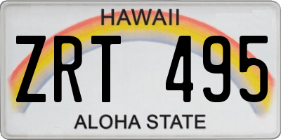 HI license plate ZRT495