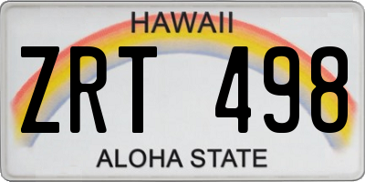 HI license plate ZRT498