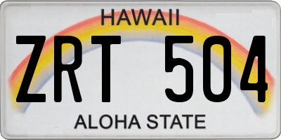 HI license plate ZRT504