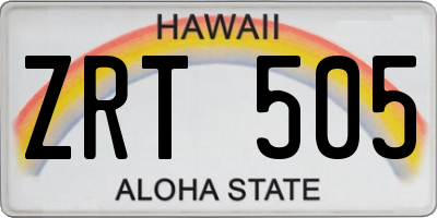 HI license plate ZRT505