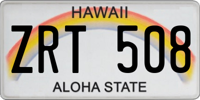 HI license plate ZRT508