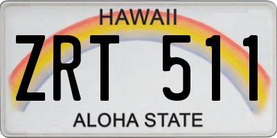 HI license plate ZRT511