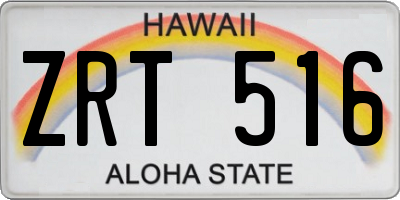 HI license plate ZRT516