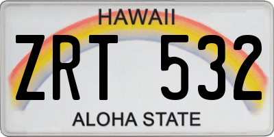 HI license plate ZRT532