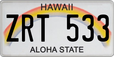 HI license plate ZRT533