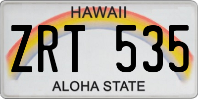 HI license plate ZRT535