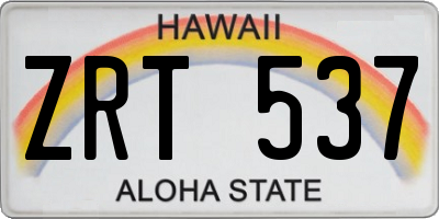HI license plate ZRT537