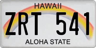 HI license plate ZRT541