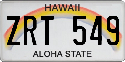 HI license plate ZRT549