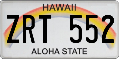 HI license plate ZRT552