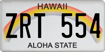 HI license plate ZRT554