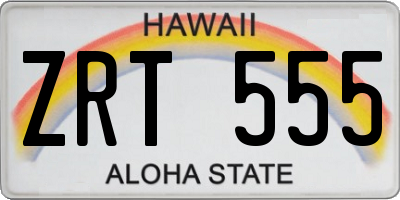HI license plate ZRT555