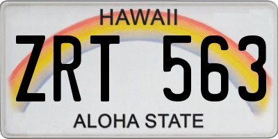 HI license plate ZRT563