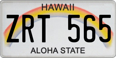 HI license plate ZRT565