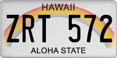 HI license plate ZRT572